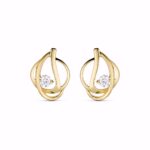 8 kt guld ørestikker med klar zirkonia og åbent design fra Guld & Sølv Design