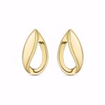 8 kt guld ørestikker med åben dråbeform fra Guld & Sølv Design