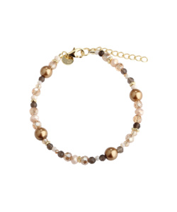 Aqua Dulce Eira perlearmbånd med shell pearls, sunstone og krystal
