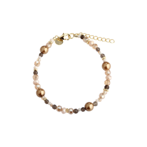 Aqua Dulce Eira perlearmbånd med shell pearls, sunstone og krystal