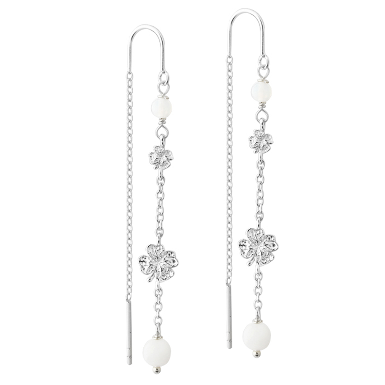 Aqua Dulce Clover ørekæder i 925 sterling sølv med firkløver