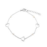 Hjerte armbånd i 925 sterling sølv med ferskvandsperler fra Aqua Dulce