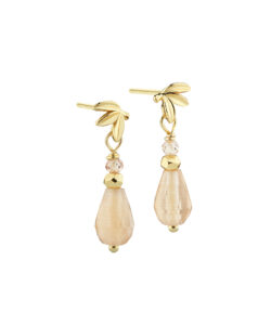 Meadow Rose øreringe med peach sunstone i forgyldt 925 sterling sølv fra Aqua Dulce