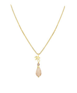 Meadow Rose halskæde med sunstone i forgyldt 925 sterling sølv fra Aqua Dulce