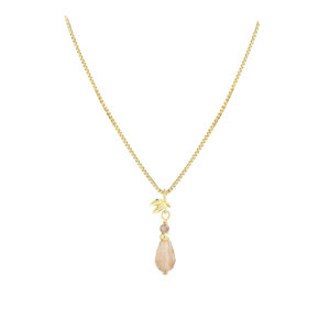 Meadow Rose halskæde med sunstone i forgyldt 925 sterling sølv fra Aqua Dulce