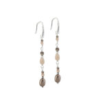 Meadow Mix øreringe i 925 sterling sølv med peach sunstone og smokey quartz fra Aqua Dulce