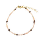 Aqua Dulce MEADOW MIX armbånd i forgyldt 925 sterling sølv med solsten og røgkvarts