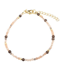 Aqua Dulce MEADOW MIX armbånd i forgyldt 925 sterling sølv med solsten og røgkvarts