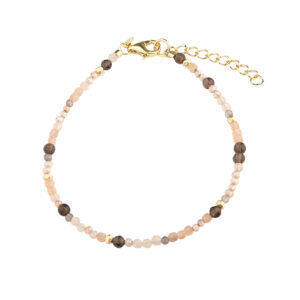 Aqua Dulce MEADOW MIX armbånd i forgyldt 925 sterling sølv med solsten og røgkvarts