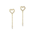 LOVE ME MORE BIG HEART øreringe i forgyldt 925 sterling sølv med klare zirkonia fra Aqua Dulce