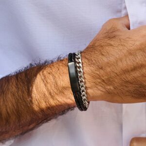 Herre stål armbånd 7 mm fra Frank1967