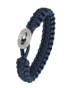 From Soldier to Soldier blåt armbånd i flettet nylon med oxideret stållås fra Aagaard
