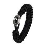 From Soldier to Soldier sort armbånd i flettet nylon med oxideret stållås fra Aagaard