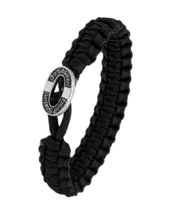 From Soldier to Soldier sort armbånd i flettet nylon med oxideret stållås fra Aagaard