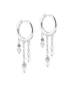 WHISPER HOOP øreringe i 925 sterling sølv med ferskvandsperler fra Aqua Dulce