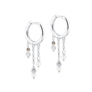 WHISPER HOOP øreringe i 925 sterling sølv med ferskvandsperler fra Aqua Dulce