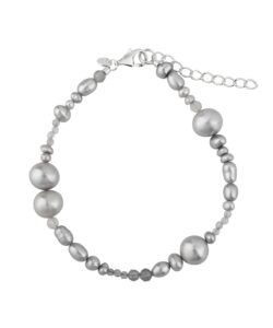 WHISPER PEARL armbånd i 925 sterling sølv med grå ferskvandsperler fra Aqua Dulce