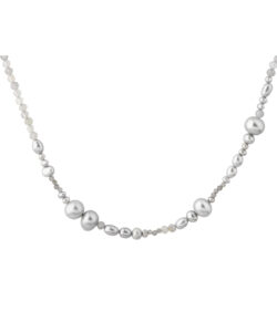 WHISPER PEARL halskæde i 925 sterling sølv med grå ferskvandsperler fra Aqua Dulce