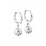 WHISPER PEARL HOOP creoler i 925 sterling sølv med grå ferskvandsperler fra Aqua Dulce