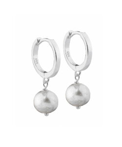 WHISPER PEARL HOOP creoler i 925 sterling sølv med grå ferskvandsperler fra Aqua Dulce