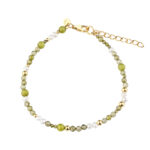 AYA OLIVE armbånd i forgyldt 925 sterling sølv med olivengrøn jade fra Aqua Dulce