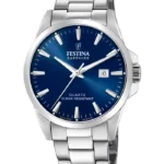 Festina Swiss Made Classic Steel herreur F20024/3 med blå skive og stållænke