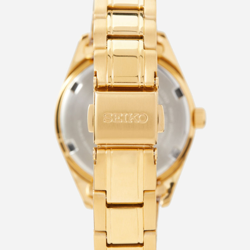 Seiko Classique dameur i guldfarvet stål med hvid urskive – SUR632P1 - Billede 4