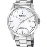 Festina Swiss Made Classic Steel herreur F20024/2 med hvid skive og stållænke