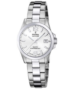 Festina dameur F20049/1 i stål med hvid skive