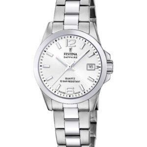Festina dameur F20049/1 i stål med hvid skive