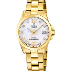 Festina dameur F20050/1 i guldfarvet stål med perlemorsskive