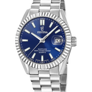 Festina herreur F20084/B i stål med blå skive