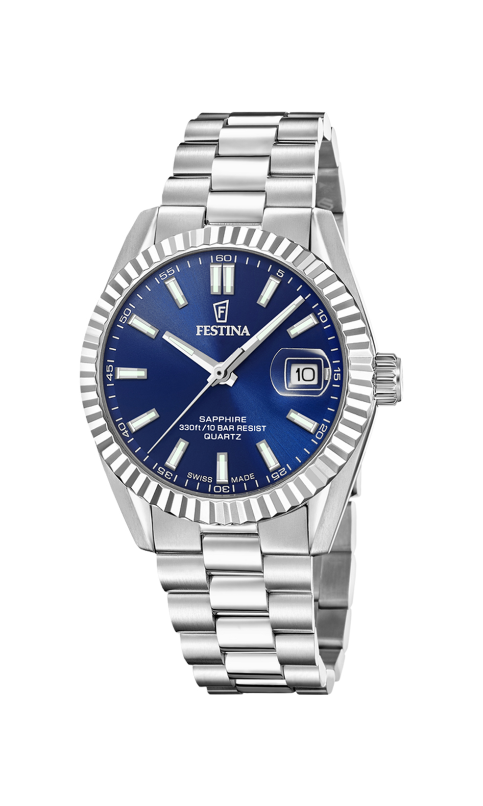 Festina herreur F20084/B i stål med blå skive