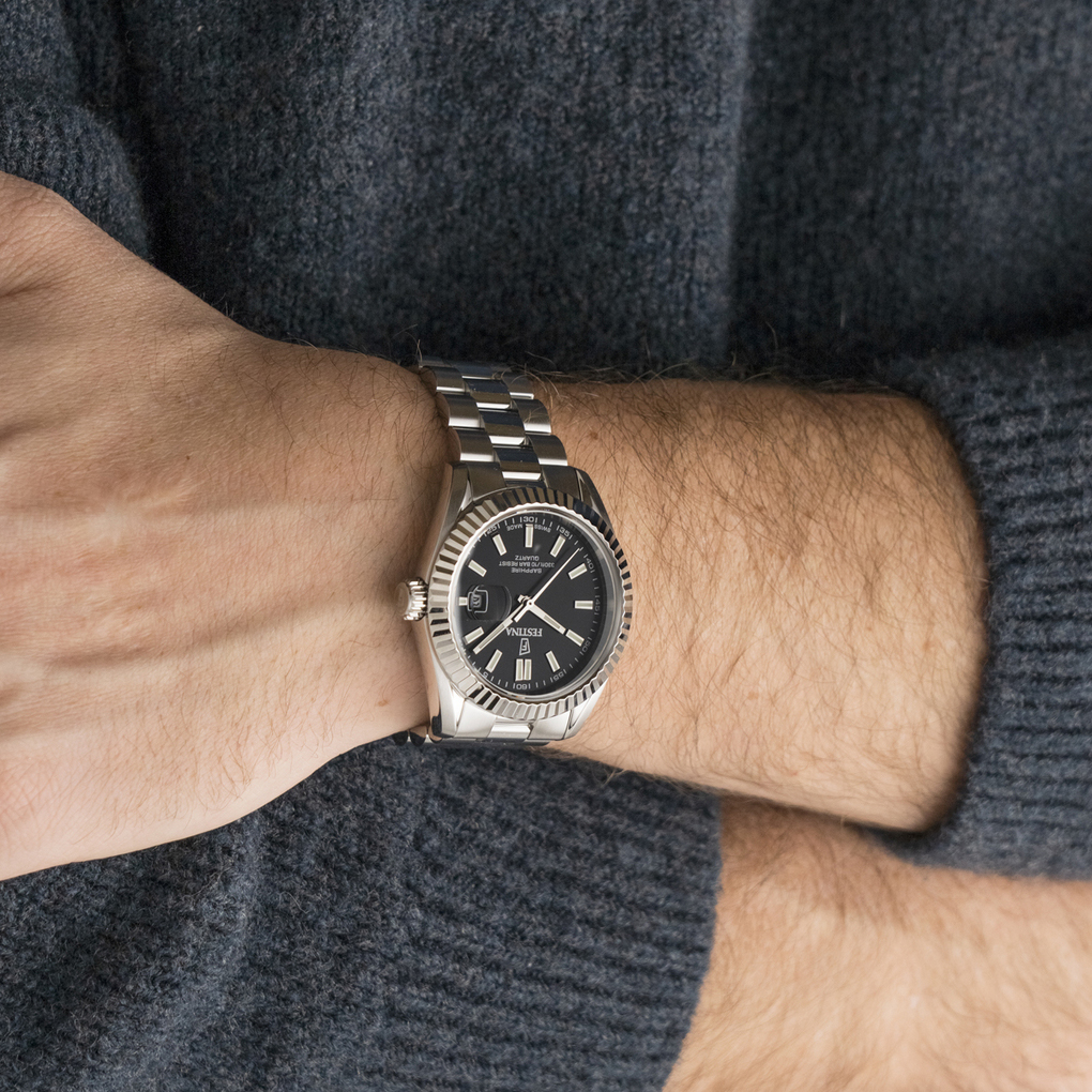 Festina herreur Swiss Made med sort skive – F20084/D - Billede 2