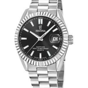 Festina herreur F20084/D i stål med sort skive