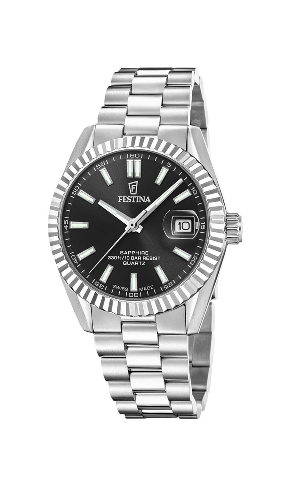 Festina herreur F20084/D i stål med sort skive