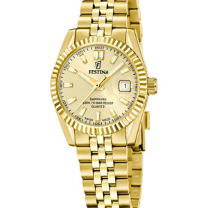 Festina dameur F20089/2 guldfarvet med guldfarvet skive