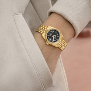 Festina dameur F20089/3 guldfarvet med sort perlemorsskive