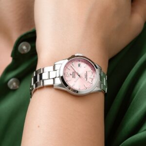 Festina dameur F20049/3 i stål med lyserød skive