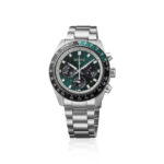 Seiko Prospex Speedtimer HBJ003P1 herreur i rustfrit stål med grøn urskive, sorte kronografvisninger og stållænke