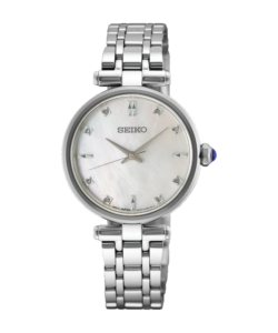 Seiko dameur HGH005P1 i rustfrit stål med perlemorsurskive, diamantindekser og stållænke